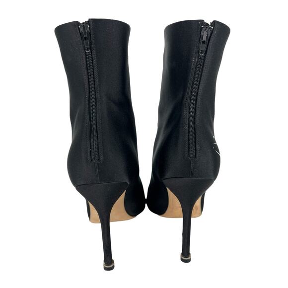 Manolo Blahnik + Vetements Printed Satin Ankle Boots In Black - Picture 10 of 16